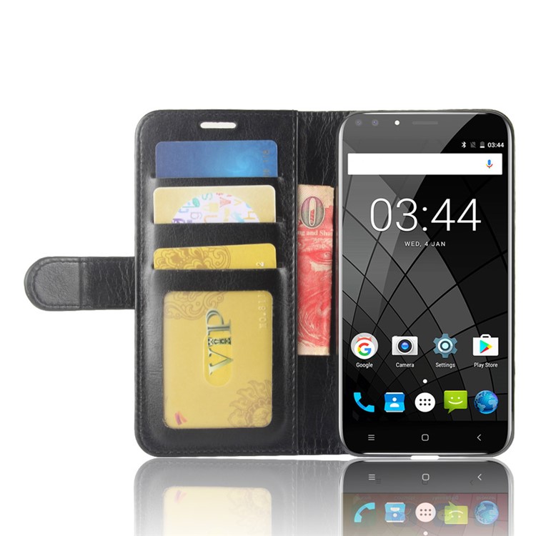 Crazy Horse Wallet Leather Stand Case for Oukitel U22 - Black-6