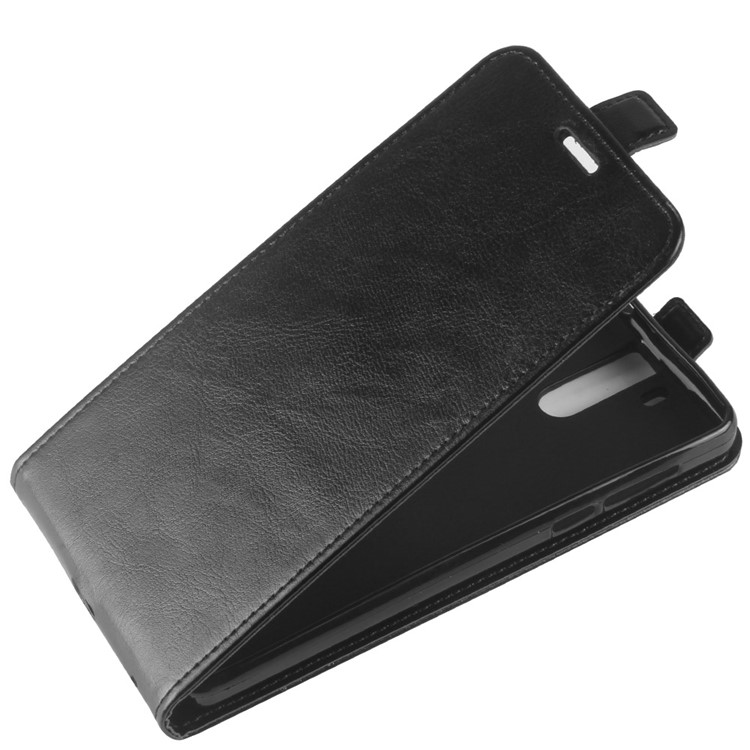 Crazy Horse Texture Vertical Flip Card Holder Leather Phone Case for Oukitel K6000 Pro - Black-3