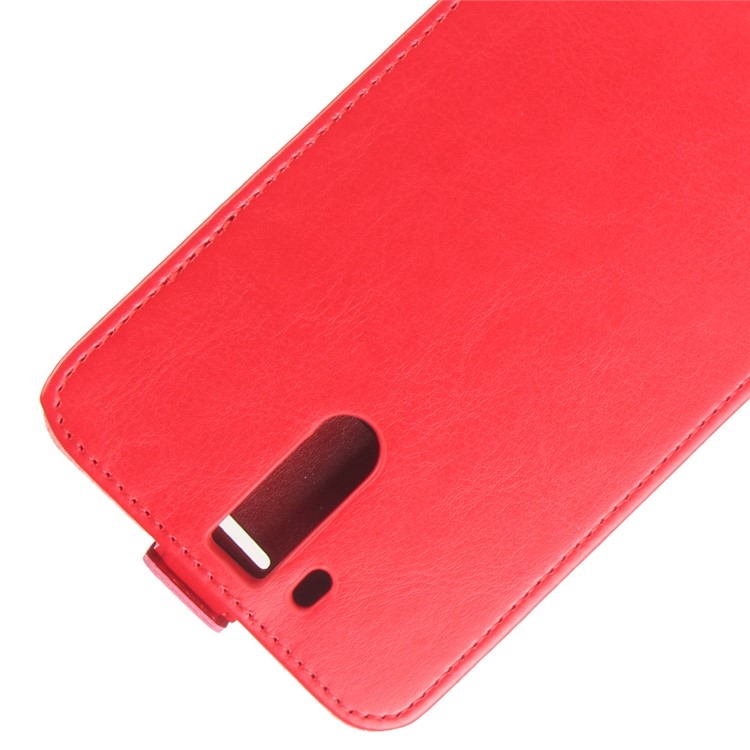 Crazy Horse Texture Vertical Flip Leather Cellphone Cover for Oukitel K6000 Pro - Red-2