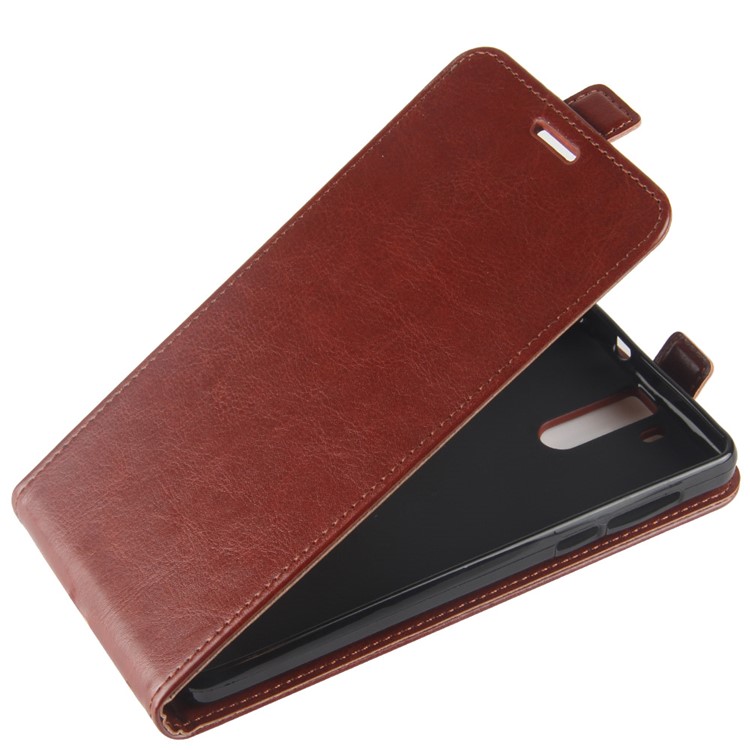 Crazy Horse Texture Vertical Flip Leather Mobile Casing for Oukitel K6000 Pro - Brown-3