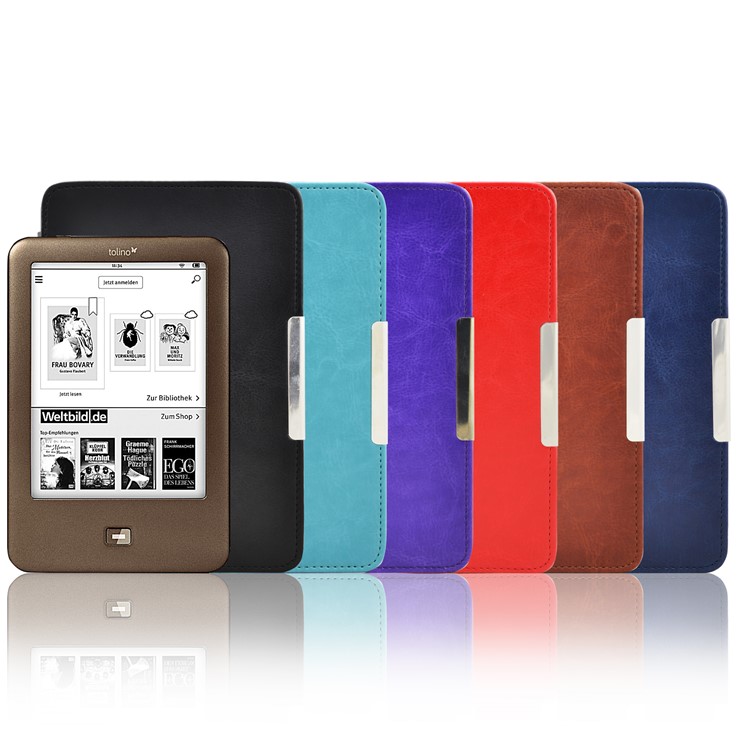 Crazy Horse PU Leather Protective Case for Tolino Shine - Black-6