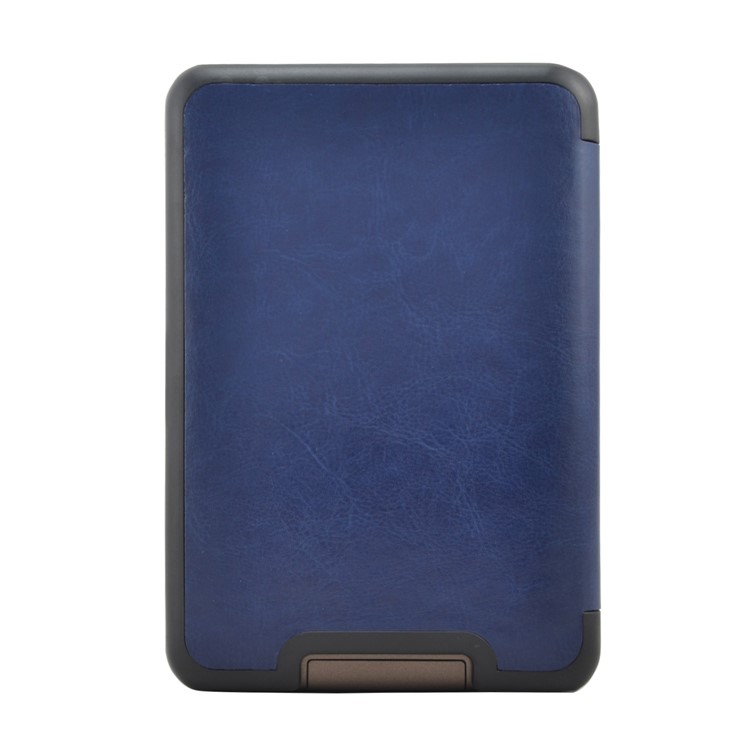 Crazy Horse PU Leather Folio Flip Cover Case for Tolino Shine - Dark Blue-2