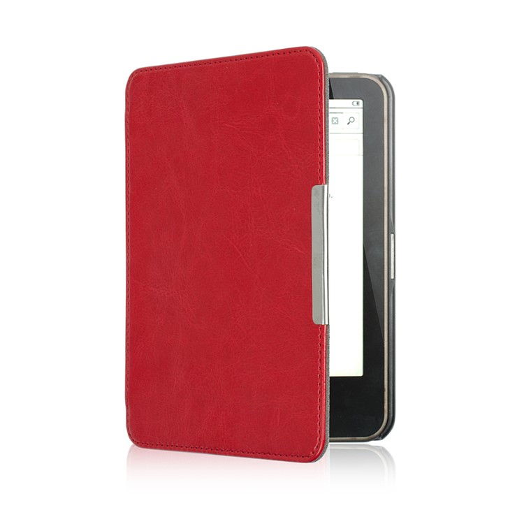 Crazy Horse PU Leather Protection Cover Shell for Tolino Vision 4/3/2/1 - Red-3