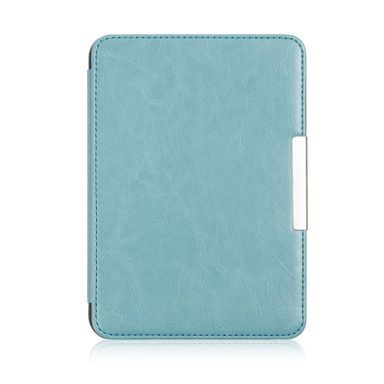 Crazy Horse Folio Flip PU Leather Cover for Tolino Vision 4/3/2/1 - Baby Blue-1