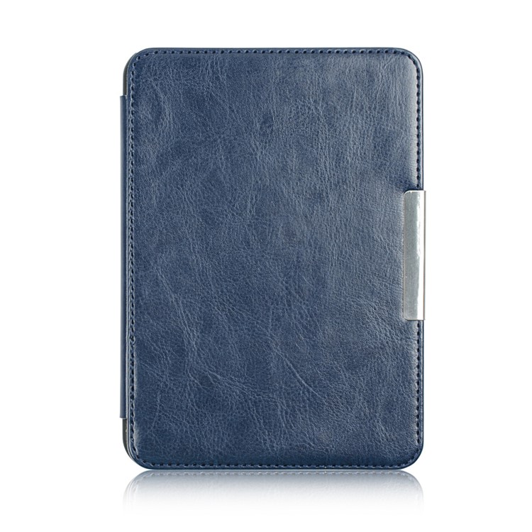 Crazy Horse Folio Flip PU Leather Shell for Tolino Vision 4/3/2/1 - Dark Blue-1