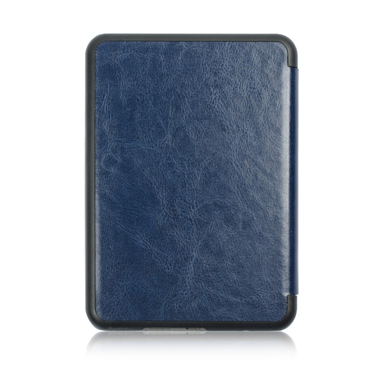 Crazy Horse Folio Flip PU Leather Shell for Tolino Vision 4/3/2/1 - Dark Blue-2
