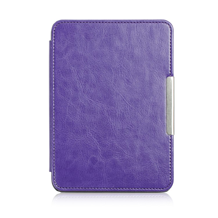 Crazy Horse PU Leather Flip Case Cover for Tolino Vision 4/3/2/1 - Purple-1