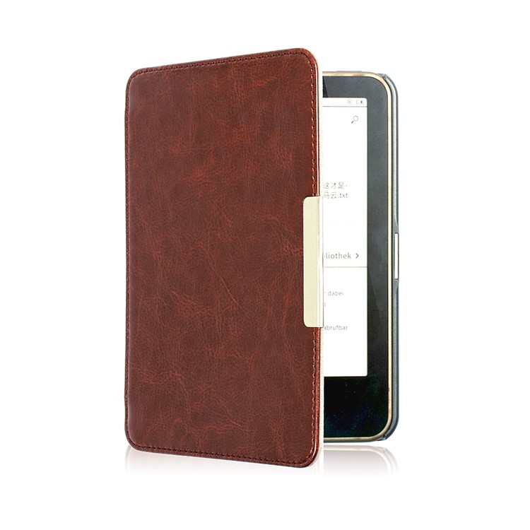 Crazy Horse PU Leather Protective Case for Tolino Vision 4/3/2/1 - Brown-3
