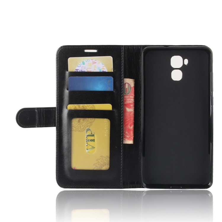 Crazy Horse Texture Wallet Stand Leather Phone Case for Oukitel U16 Max - Black-4