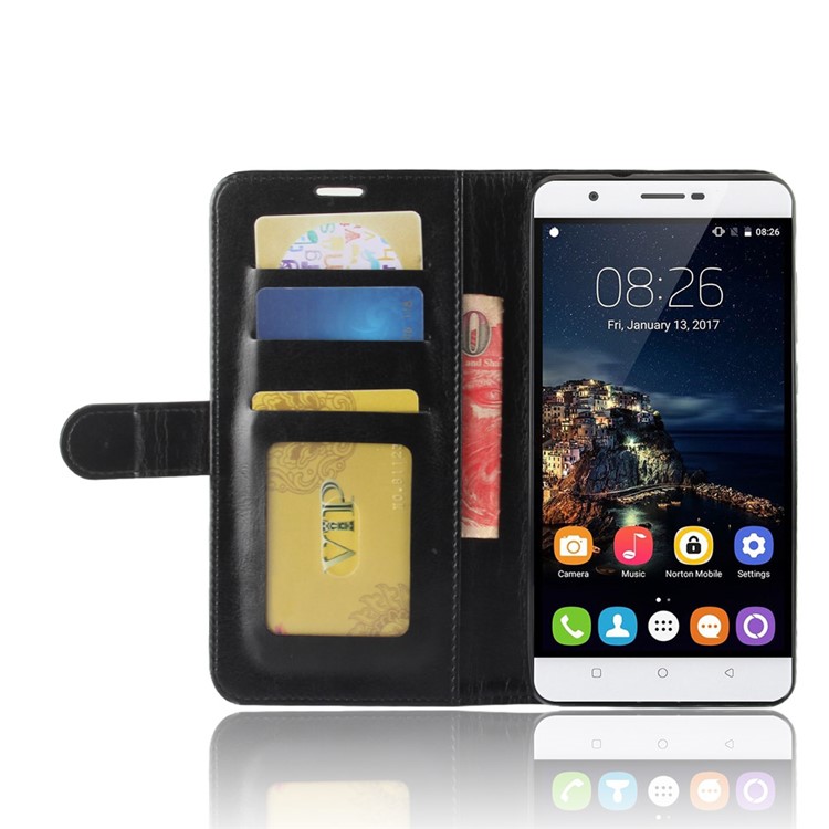 Crazy Horse Texture Wallet Stand Leather Phone Case for Oukitel U16 Max - Black-5