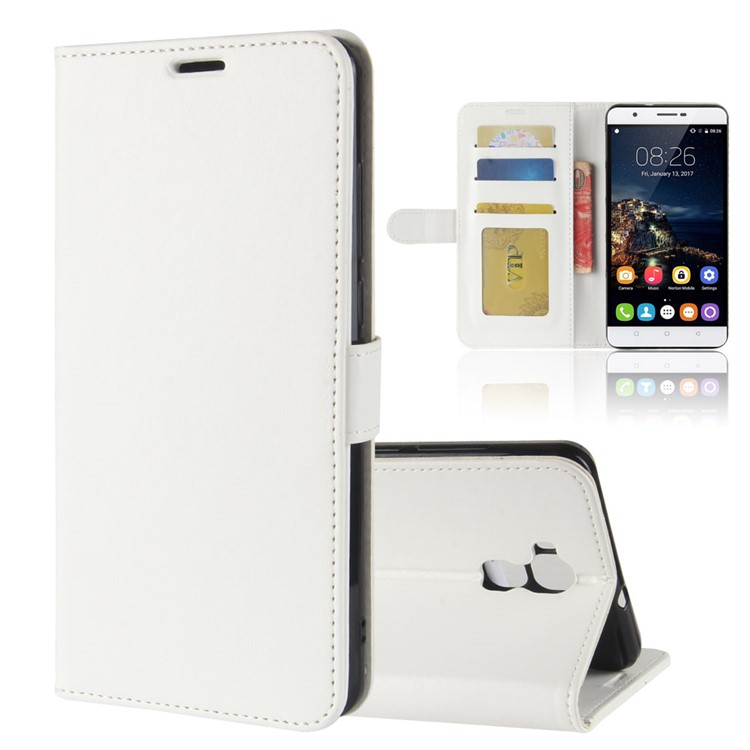 Crazy Horse Texture Wallet Stand Leather Phone Cover for Oukitel U16 Max - White-1