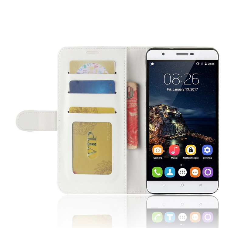 Crazy Horse Texture Wallet Stand Leather Phone Cover for Oukitel U16 Max - White-5