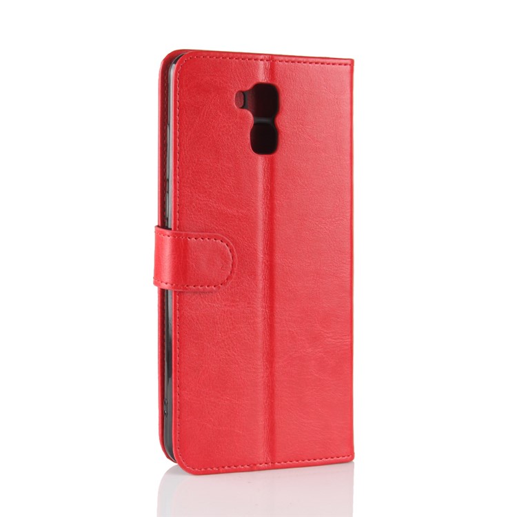 Crazy Horse Texture Wallet Stand Leather Phone Shell for Oukitel U16 Max - Red-7