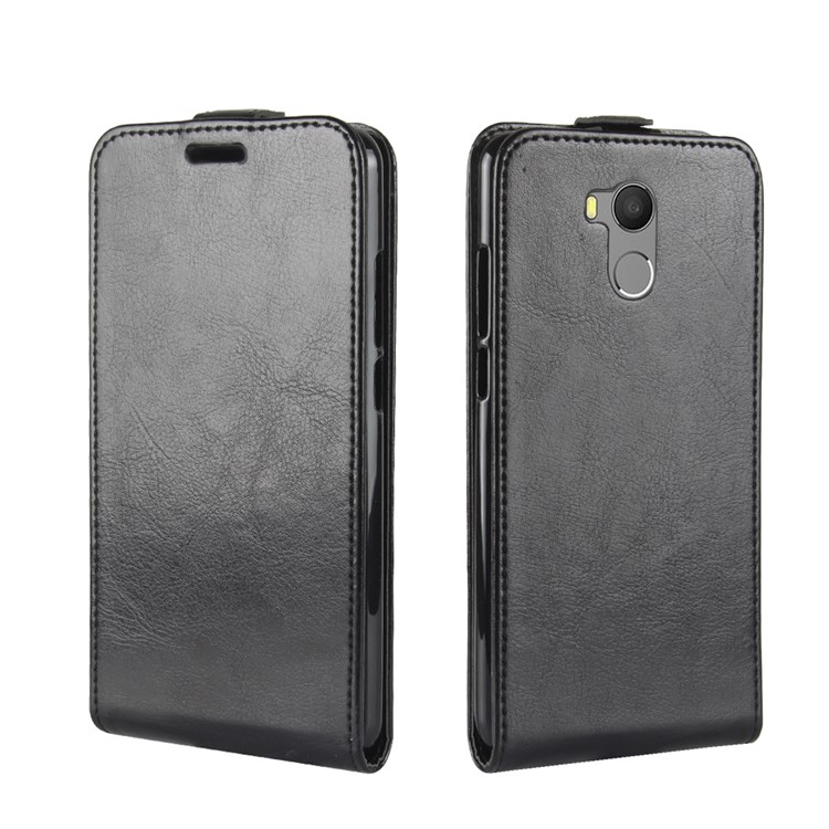Crazy Horse Vertical Leather Card Holder Case for Oukitel U15 Pro - Black-4