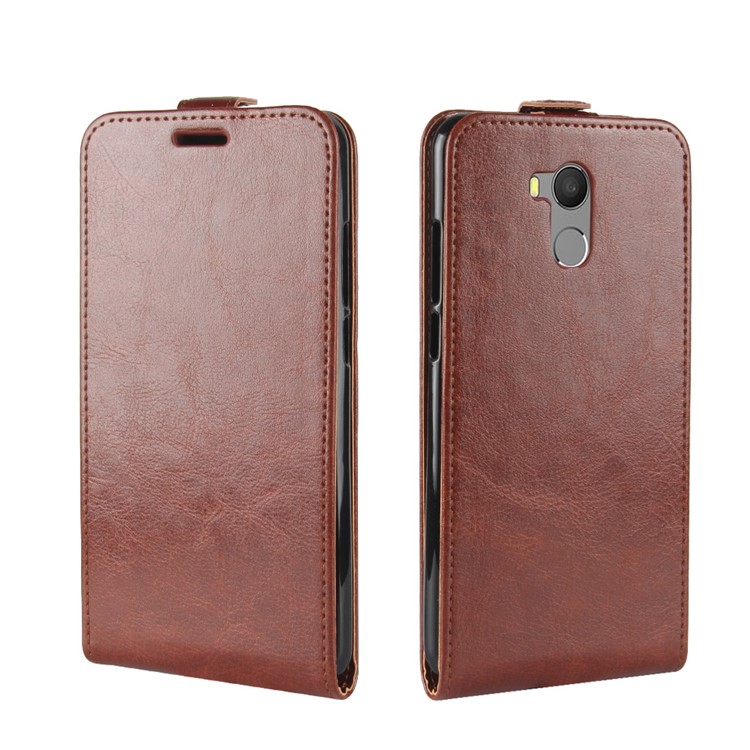 Crazy Horse Vertical PU Leather Card Holder Case for Oukitel U15 Pro - Brown-4