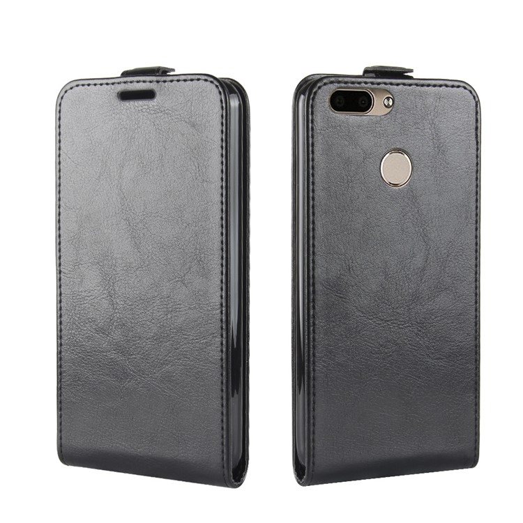 Crazy Horse Texture Vertical Flip Leather Card Holder Mobile Case for Oukitel U20 Plus - Black-4