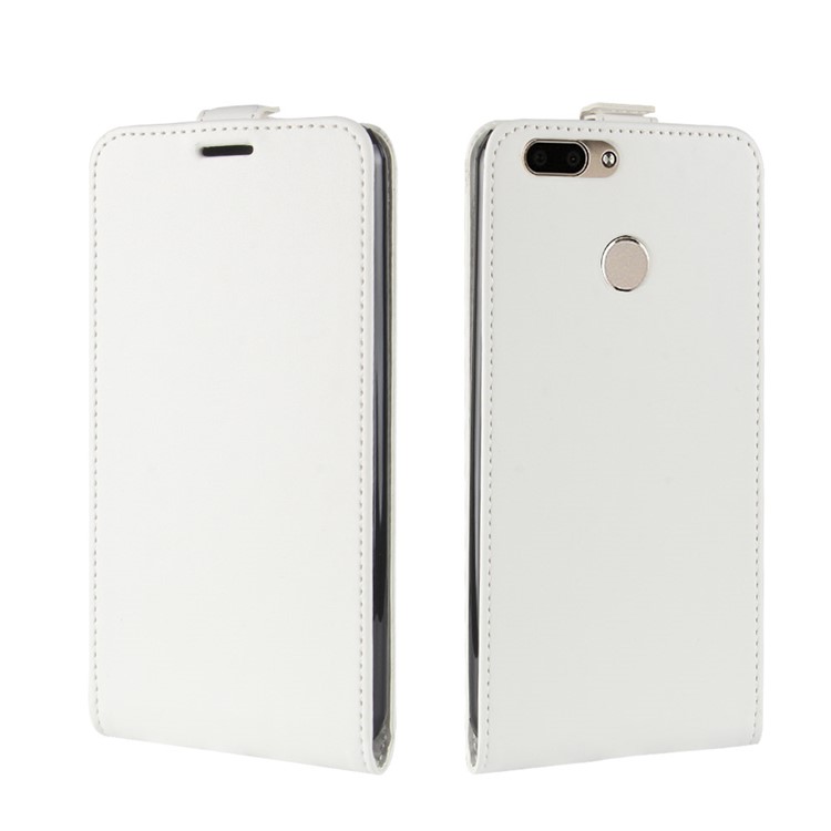 Crazy Horse Texture Vertical Flip Leather Card Holder Mobile Cover for Oukitel U20 Plus - White-4