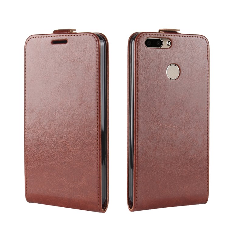 Crazy Horse Texture Vertical Flip Leather Card Slot Phone Case for Oukitel U20 Plus - Brown-4