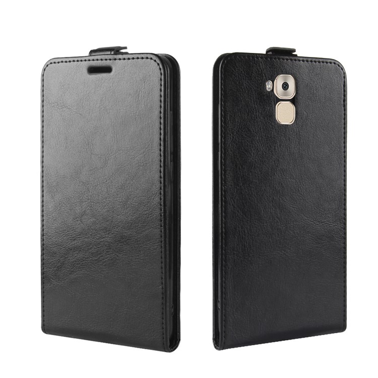 Crazy Horse Texture Vertical Flip Leather Case with Card Slot for Oukitel U16 Max - Black-4