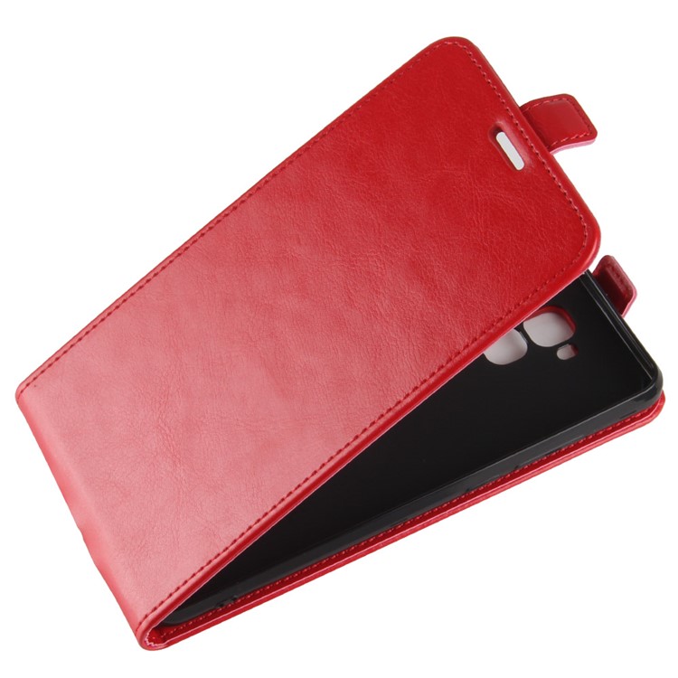 Crazy Horse Texture Vertical Flip Leather Shell with Card Slot for Oukitel U16 Max - Red-3