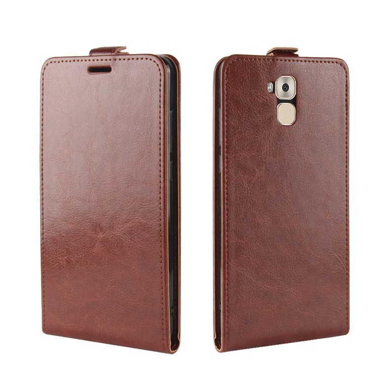 Crazy Horse Texture Vertical Flip Leather Mobile Case with Card Slot for Oukitel U16 Max - Brown-4