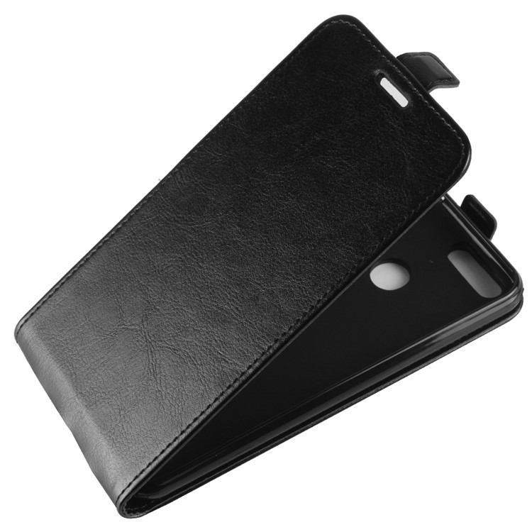 Crazy Horse Vertical Leather Card Holder Case for Oukitel U22 - Black-3