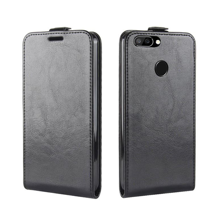 Crazy Horse Vertical Leather Card Holder Case for Oukitel U22 - Black-4