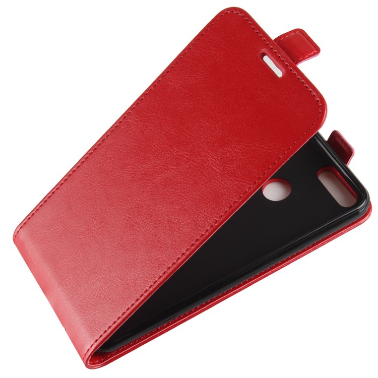 Crazy Horse Cell Phone Leather Vertical Case for Oukitel U22 - Red-3