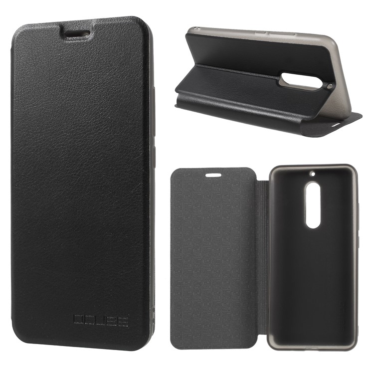 OCUBE PU Leather Folio Flip Protective Case with Stand for UMIDIGI S2 - Black-1