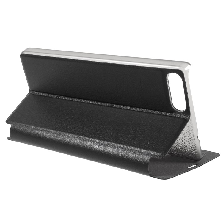 OCUBE PU Leather Flip Stand Cell Phone Case for HomTom S9 Plus - Black-5