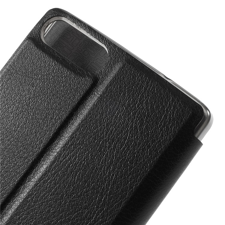 OCUBE PU Leather Flip Stand Cell Phone Case for HomTom S9 Plus - Black-8