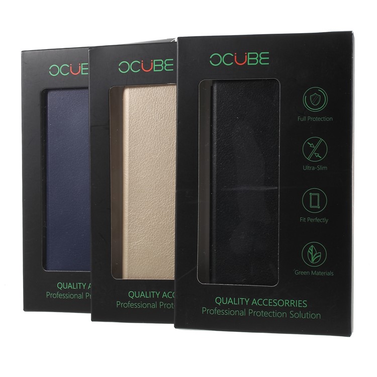 OCUBE PU Leather Flip Stand Cell Phone Case for HomTom S9 Plus - Black-9