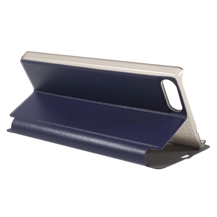 OCUBE PU Leather Mobile Phone Shell with Stand for HomTom S9 Plus - Dark Blue-5