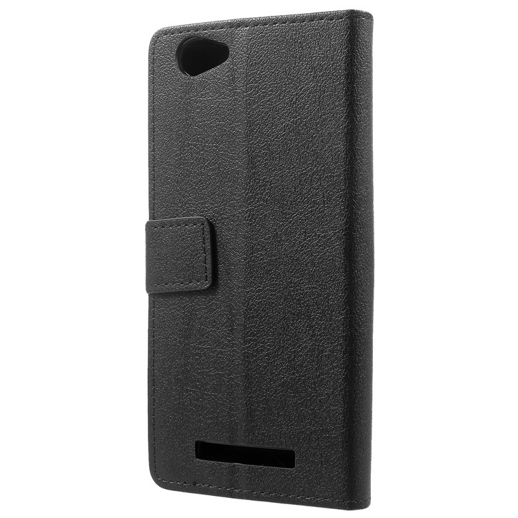 Wallet Stand Flip Leather Phone Case for Wileyfox Spark X - Black-3