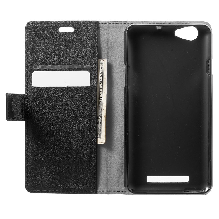 Wallet Stand Flip Leather Phone Case for Wileyfox Spark X - Black-5