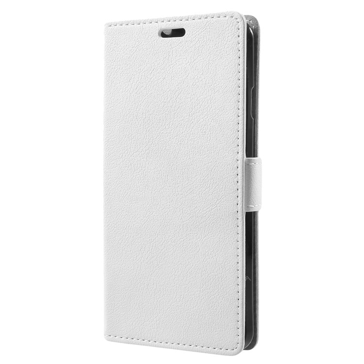 Wallet Stand Flip Leather Phone Cover for Wileyfox Spark X - White-2
