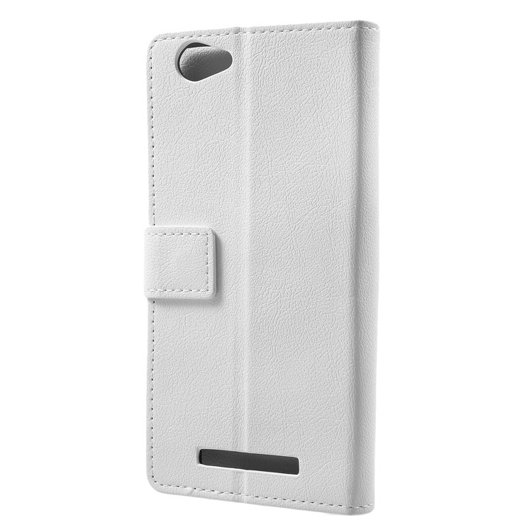 Wallet Stand Flip Leather Phone Cover for Wileyfox Spark X - White-3