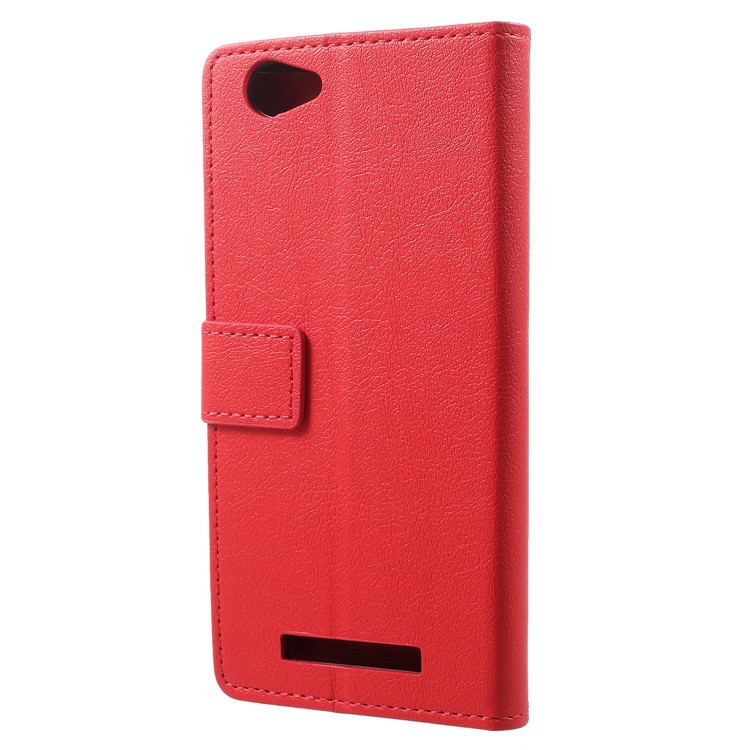 Wallet Stand Flip Leather Phone Shell for Wileyfox Spark X - Red-3