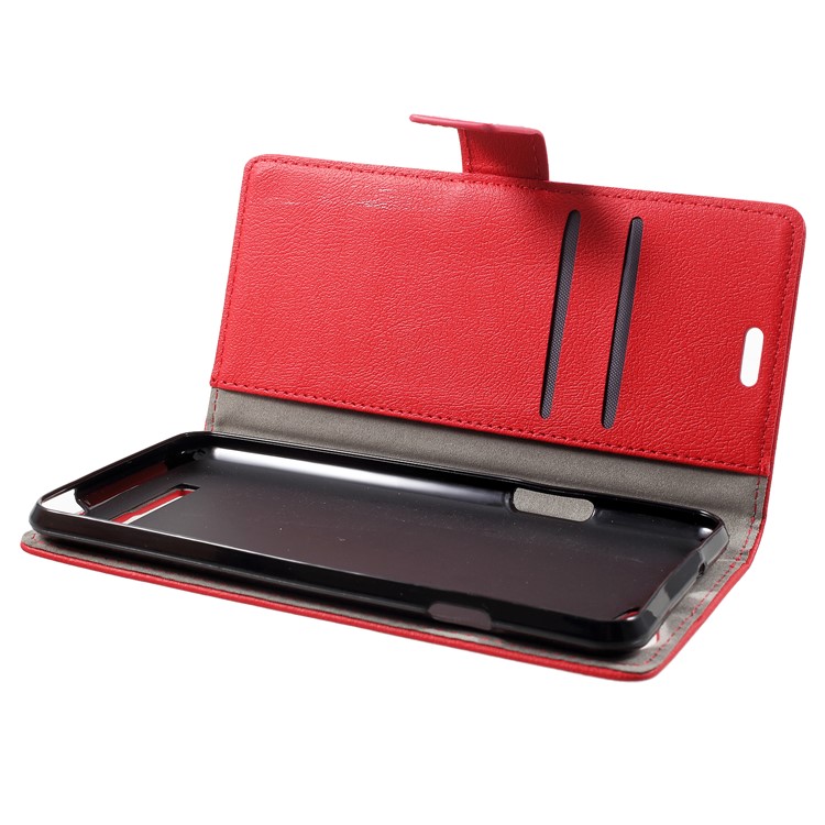 Wallet Stand Flip Leather Phone Shell for Wileyfox Spark X - Red-5