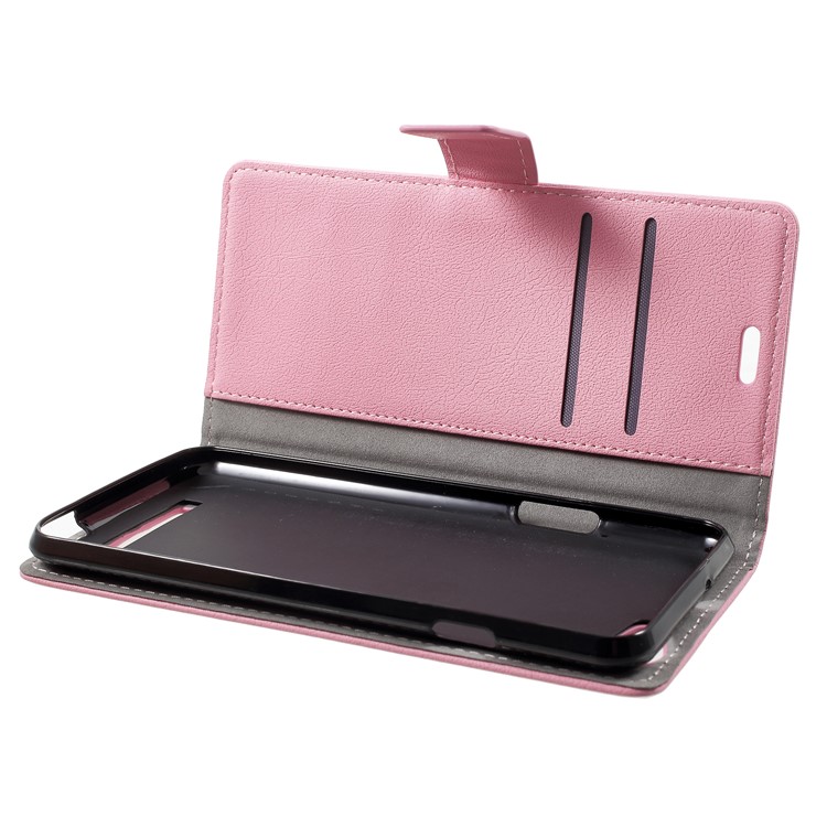 Wallet Stand Flip Leather Case Accessory for Wileyfox Spark X - Pink-5
