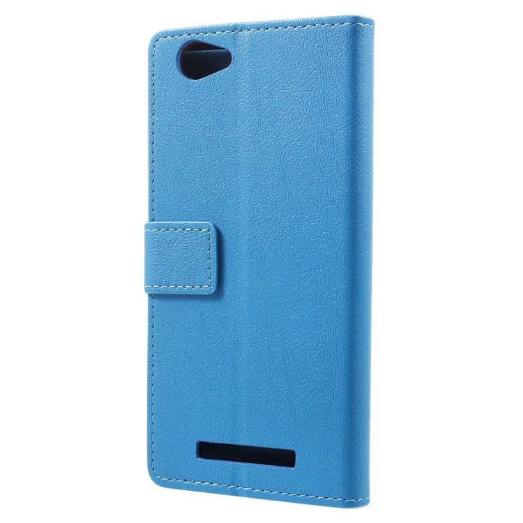 Wallet Stand Flip Leather Cellphone Cover Case for Wileyfox Spark X - Blue-3