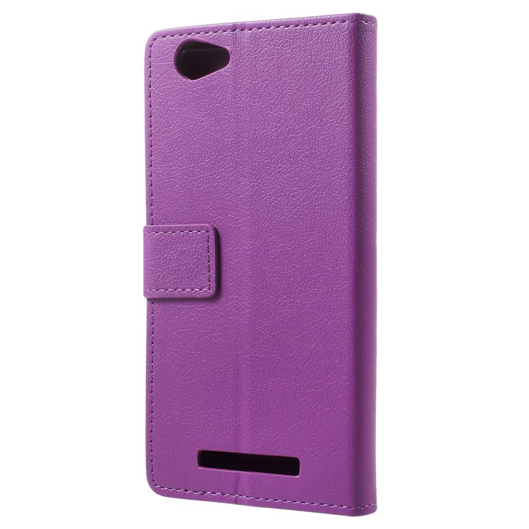 Wallet Stand Flip Leather Mobile Casing for Wileyfox Spark X - Purple-3