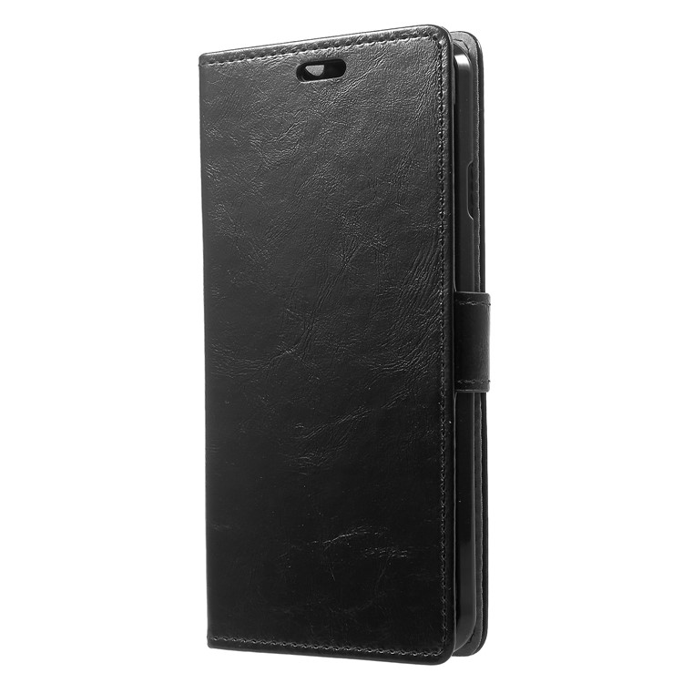 Crazy Horse Texture Wallet Stand Leather Case for Wileyfox Spark X - Black-2