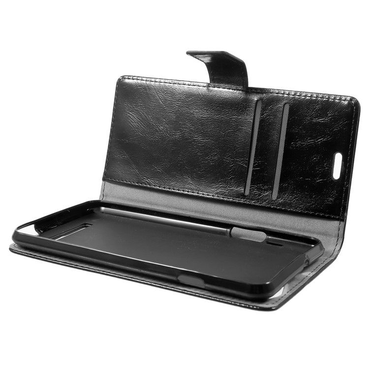 Crazy Horse Texture Wallet Stand Leather Case for Wileyfox Spark X - Black-6