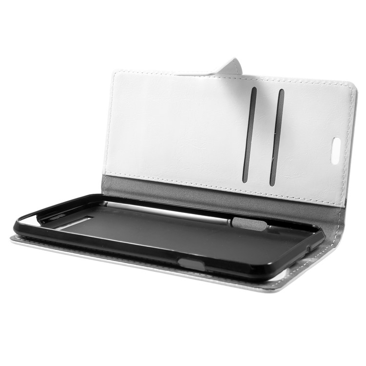 Crazy Horse Texture Wallet Stand Leather Cover for Wileyfox Spark X - White-5