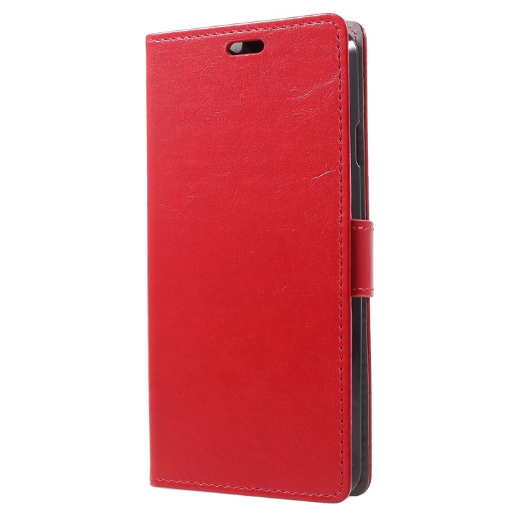 Crazy Horse Texture Wallet Stand Leather Shell for Wileyfox Spark X - Red-2