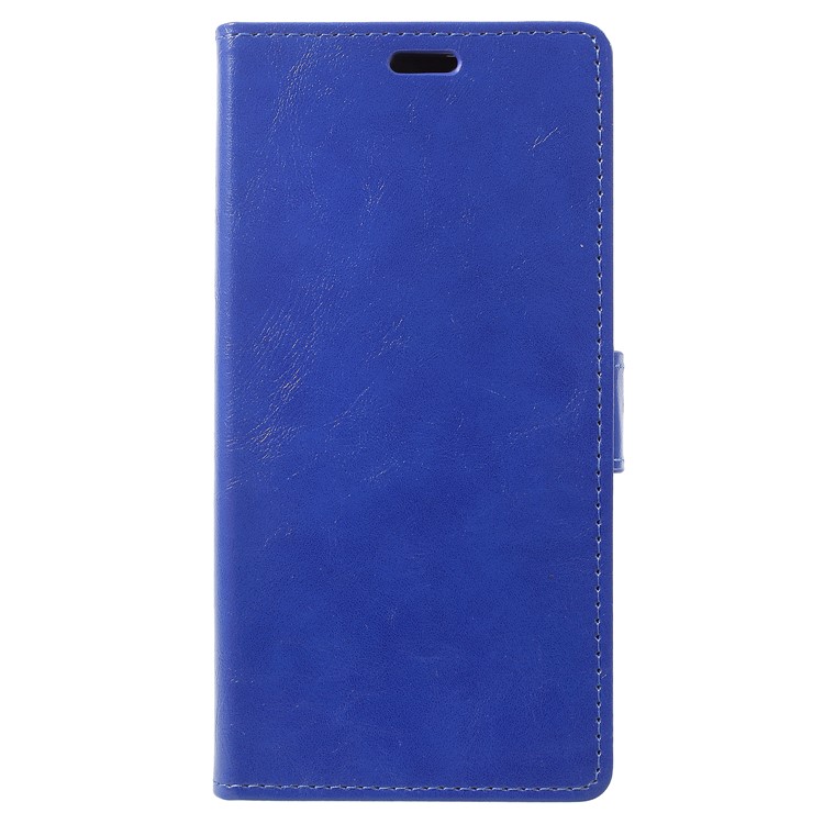 Crazy Horse Texture Wallet Stand Leather Mobile Cover for Wileyfox Spark X - Blue-1