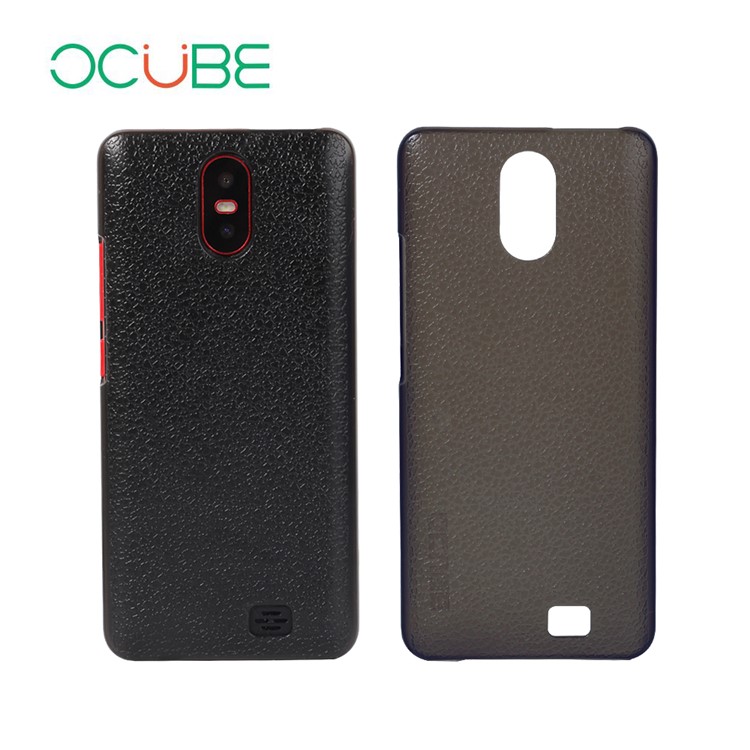 OCUBE Litchi Texture Plastic Phone Back Case for HomTom S12 - Black-3