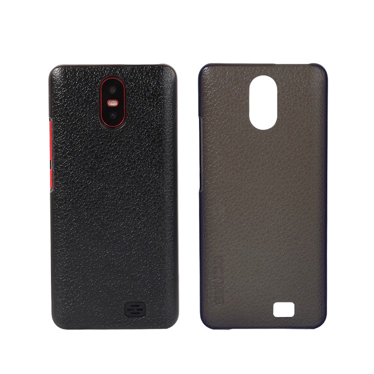 OCUBE Litchi Texture Plastic Phone Back Case for HomTom S12 - Black-4