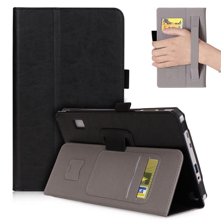 PU Leather Card Slots Tablet Case with Stand for Jumper EZpad mini4s - Black-1